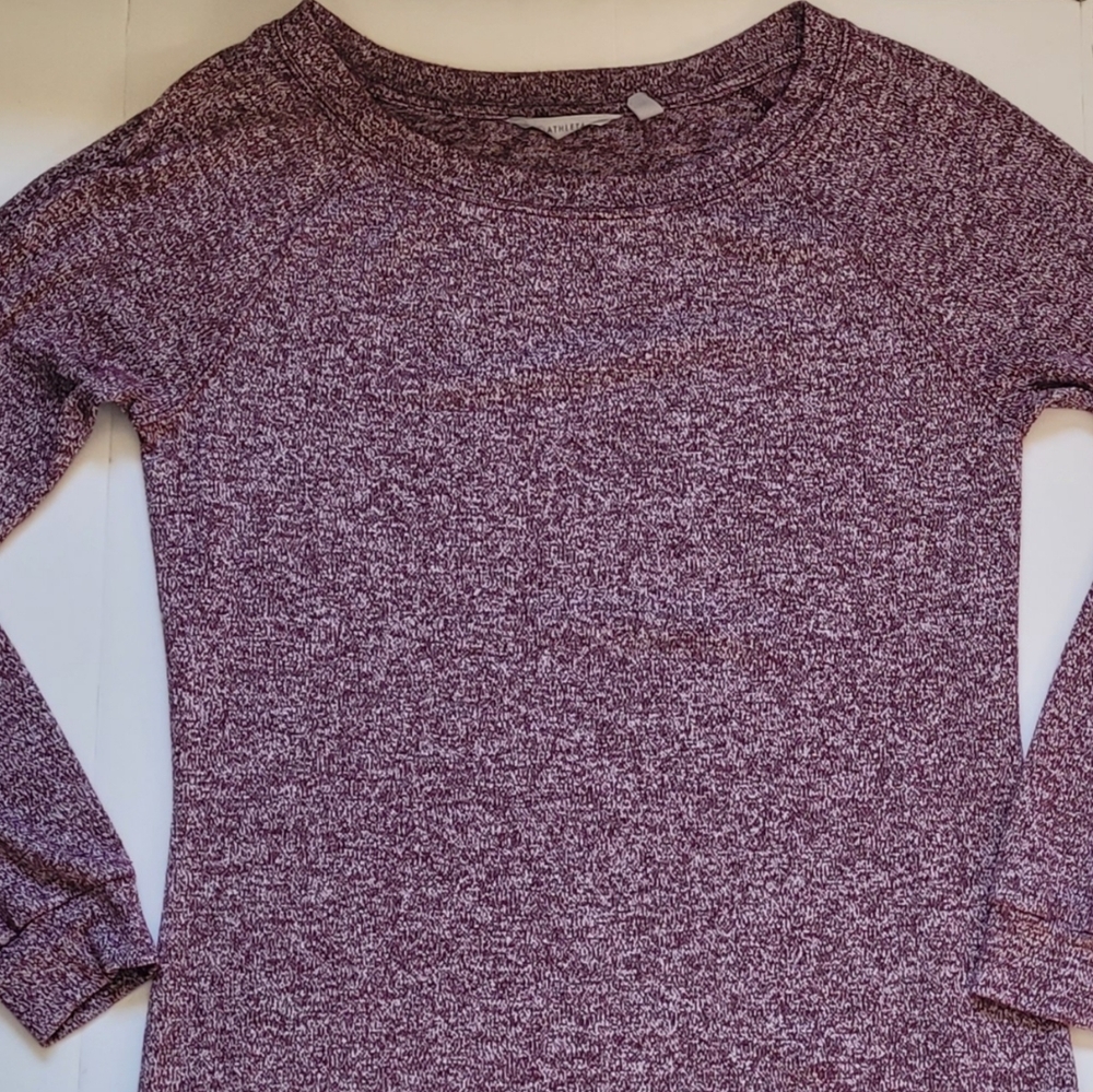 Athleta Marled Plum Long Sleeve Tee